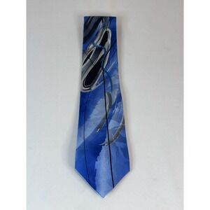 Jerry Garcia Tie Duckworm Alarm Collection fifty Eight Blue 100% Silk 60"